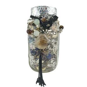 2lb 9oz Jewelry Jar Vintage to Modern Earrings Bracelets Necklaces Mixed Lot